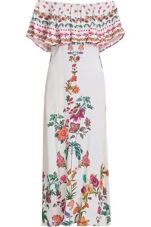 Gina Bacconi Rose Off The Shoulder 100% Cotton Frill Dress XL