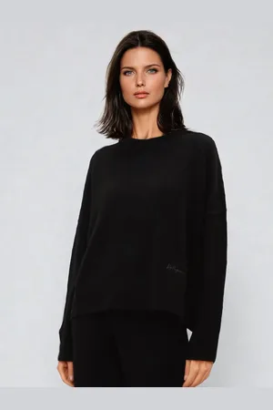 Religion Black Oversized Rick Crew Neck Co-ord Jumper With Exposed Seams AU 10