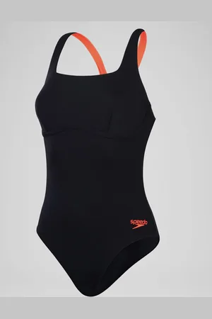 Speedo Black Flex Band Womens Swimsuit With Built In Swim Bra AU 14