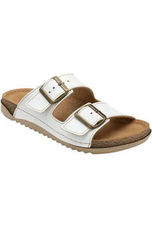 Lotus White Open Toe Mule Sandals AU 9 (EU 40)