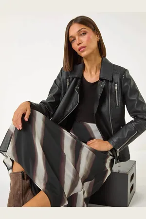 Roman Abstract Print A-line Midi Skirt AU 16