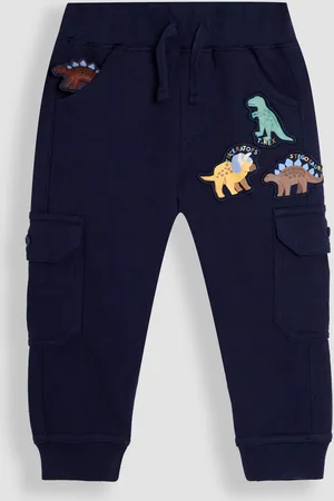 JoJo Maman Bébé Navy Blue Dinosaur Badge Cargo Joggers 2