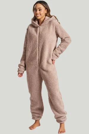 Loungeable Brown Brown Fleece All-In-One With Ears S