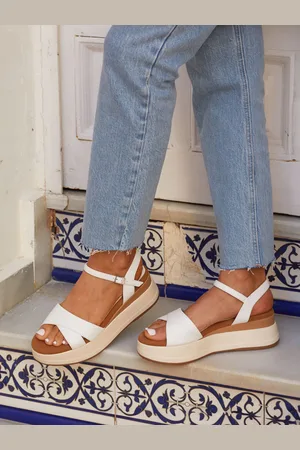 Linzi White Maple Crossover Sandals With Ankle Strap AU 9 (EU 41)