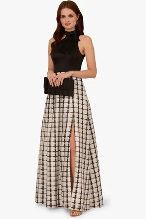 Adrianna Papell Plaid Combo Gown AU 10