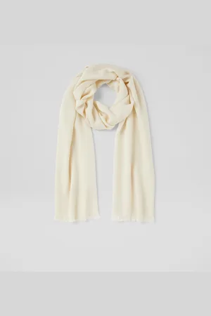 LK Bennett White Sutton Modal Wool Blend Scarf One
