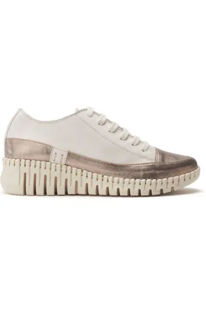 Moda In Pelle Shoon Grey Edrea Feature Wedges Sole Lace-Up Leather Trainers eu41uk7