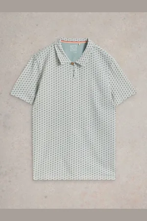 White Stuff 100% Cotton Geo Printed Polo Shirt L