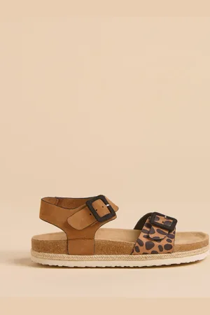 Brakeburn Brown Leopard Print Spot Ankle Strap Sandals eu41uk7