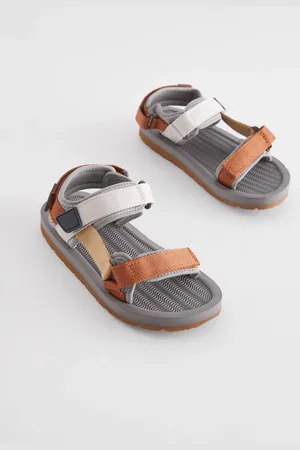 Next Tan/Grey Standard Fit (F) Trekker Sandals AU 13 (EU 32)