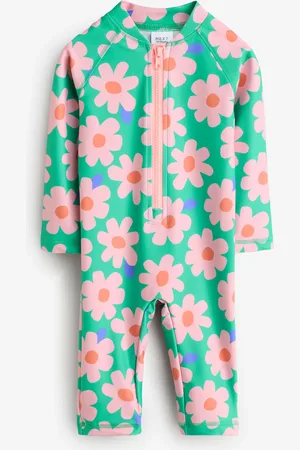 Next Green/Pink Flower Long Leg Sunsafe Swimsuit (3mths-8yrs) 6