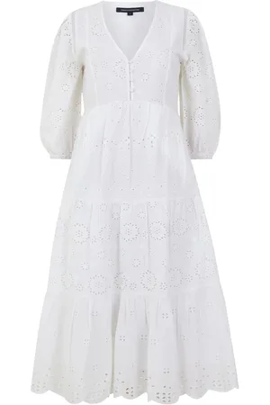 French Connection 100% Cotton Broderie Anglaise Dress AU 16