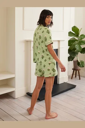 Chelsea Peers Green Cactus Print Short Pyjamas Set 28