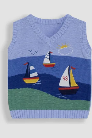 JoJo Maman Bébé Blue Sailboat Scene Tank Top 2