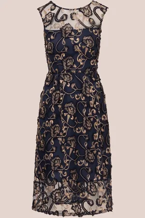 Adrianna Papell Studio Embroidered Midi Dress 14