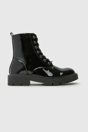 Schuh Birdy Hardwear Lace-Up Black Boots AU 8 (EU 39)