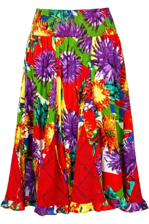 Joe Browns Bright Floral Godet Panel Midi Skirt AU 14
