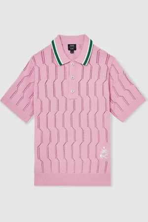 Reiss Oasis Ché Cotton Pointelle Polo Shirt large
