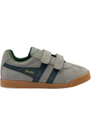 Gola Grey Kids Harrier Strap Suede Strap Trainers AU 2 (EU 34)