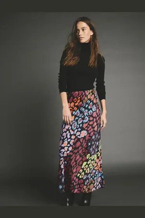 Next Printed Satin Midi Skirt AU 6