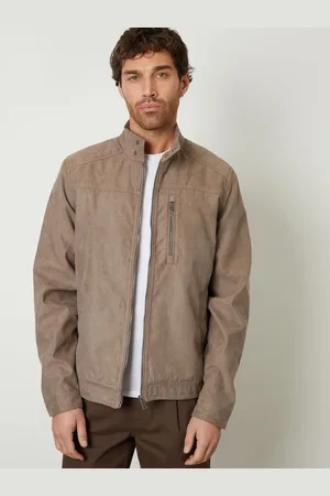 Threadbare Brown Faux Suede Racer Jacket S
