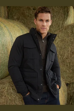 Threadbare Black Funnel Neck Utility Coat S