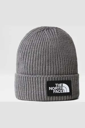 The North Face Grey Kids Box Logo Cuffed Beanie one