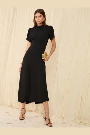 Friends Like These Petite High Neck Long Sleeve Midi Dress with Bow Detailing 6