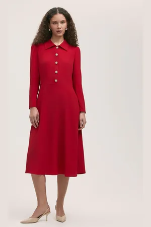 Finery London Lucia Matte Textured Crepe Midi Dress AU 8