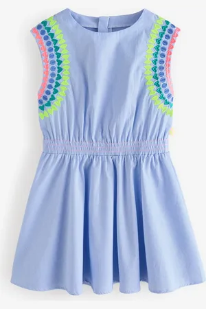 Billieblush Mini Skater 100% Cotton Dress With Multicolour Embroidery Detail 4 Years (104cm)