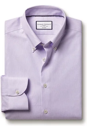 Charles Tyrwhitt Check Non-iron Button-Down Oxford Slim Fit 100% Cotton Shirt AU 42 Regular
