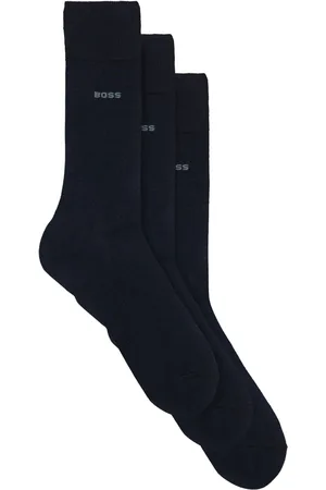 HUGO BOSS Blue Logo Regular Length 3 Pack Socks