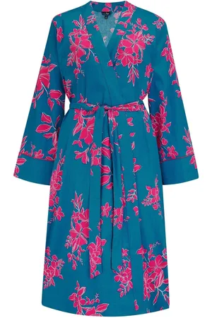 Pour Moi Blue Stretch Cotton Dressing Gown AU 8