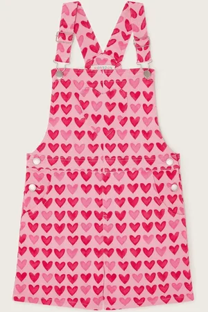 Monsoon Heart Print Short Dungarees 12 Years (152cm)