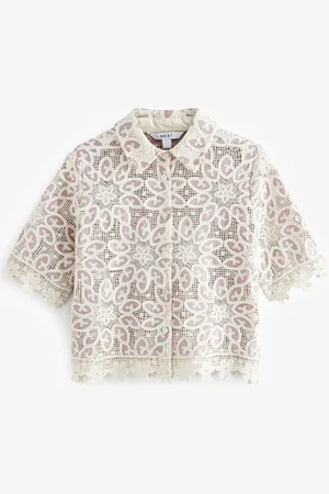 Next N. Premium Crochet Lace Short Sleeve Shirt 16