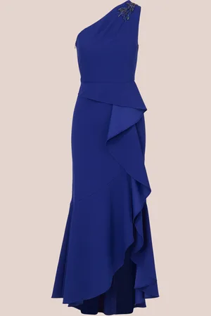 Adrianna Papell Studio Beaded Knit Crepe Gown AU 12