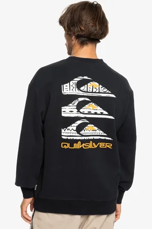 Quiksilver Black Watson Lake Logo Crew Neck Sweatshirt L