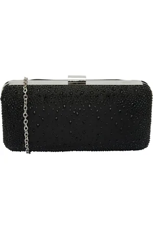 Lotus Black Clutch Bag with Chain one
