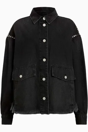 AllSaints AllSaints Black Hettie Stud Shacket M