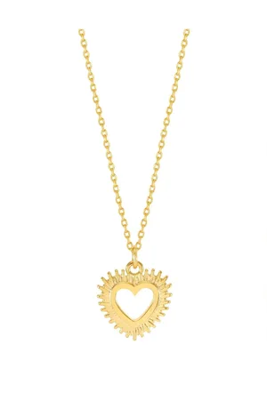 ESTELLA BARTLETT Gold Tone Heartburst Necklace one