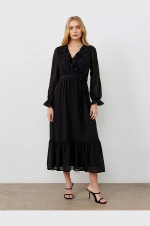 Finery London Rosalie Chiffon Midi Wrap Dress AU 20