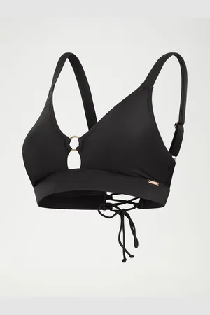 Speedo Black Womens Shaping Triangle Bikini Top with Removable Bra Pads AU 20