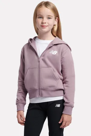 New Balance Purple Girls Brush Back Graphic Zip Hoodie 15