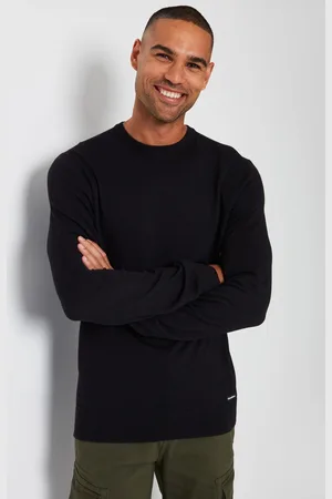 Threadbare Black Chrome Crew Neck Knitted Jumper XXL
