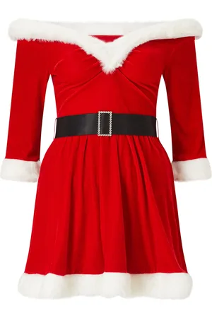 Ann Summers Christmas Bardot Sexy Santa Velvet Dress M