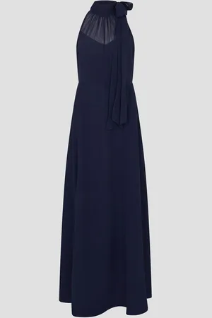 Monsoon Monika Halter Chiffon Maxi Dress AU 8