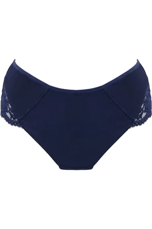 Pour Moi Blue Love To Lounge Lace and Modal Rib Midi Briefs 12