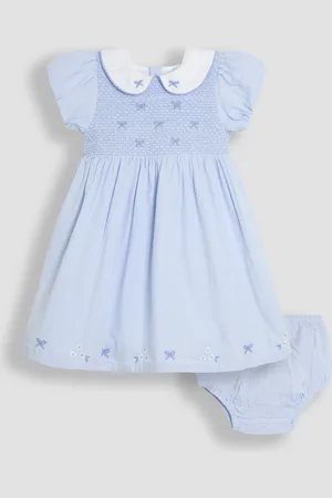 JoJo Maman Bébé Bud Floral Embroidered Smocked Party Dress 3