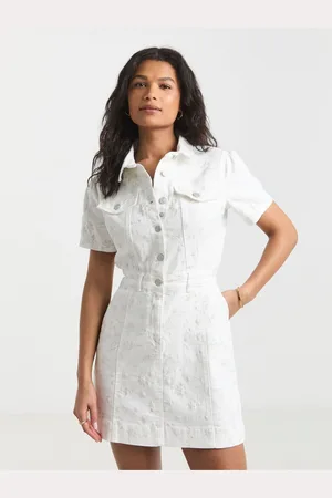 Simply Be All Over Embroidered Floral Denim 100% Cotton Dress 22