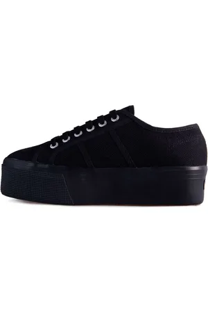 Superga Black Canvas 2790 Flatform Trainers AU 5 (EU 35.5)